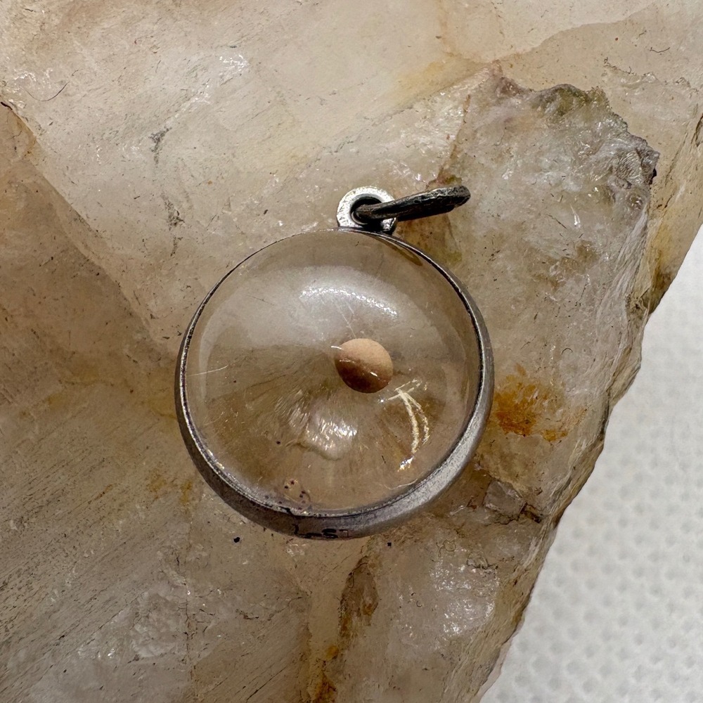 Beau Sterling Vintage Mustard Seed Charm Pendant Sterling Silver Magnetic 1.42g